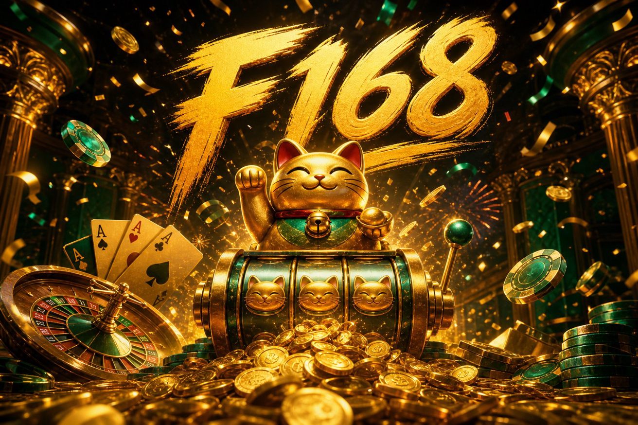Ảnh bìa tựa game Wolf Gold tại F168 với hình ảnh chó sói và biểu tượng phần thưởng
